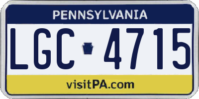 PA license plate LGC4715