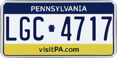 PA license plate LGC4717