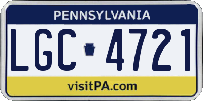 PA license plate LGC4721