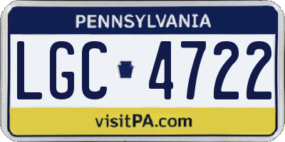 PA license plate LGC4722