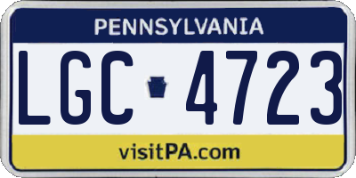PA license plate LGC4723