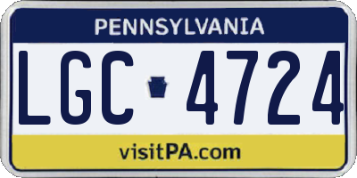 PA license plate LGC4724