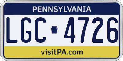 PA license plate LGC4726