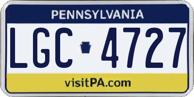PA license plate LGC4727