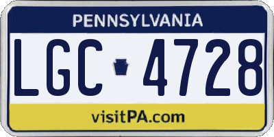 PA license plate LGC4728