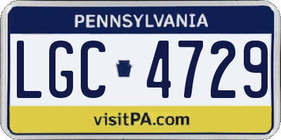 PA license plate LGC4729
