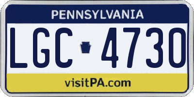 PA license plate LGC4730