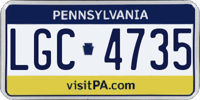 PA license plate LGC4735