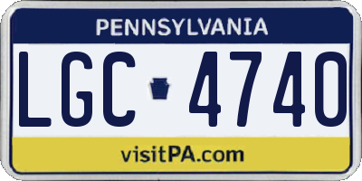 PA license plate LGC4740