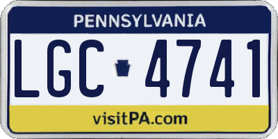 PA license plate LGC4741