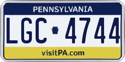 PA license plate LGC4744