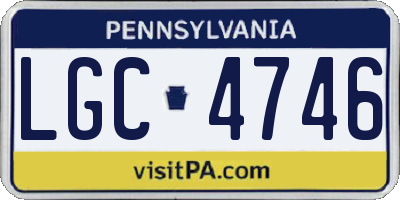PA license plate LGC4746