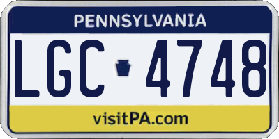 PA license plate LGC4748