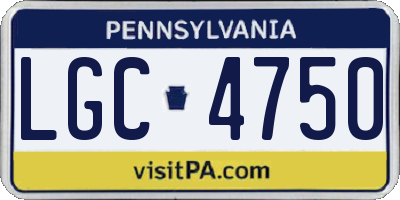 PA license plate LGC4750