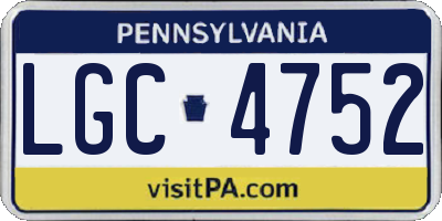 PA license plate LGC4752