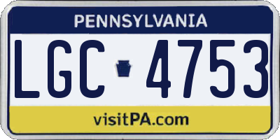 PA license plate LGC4753