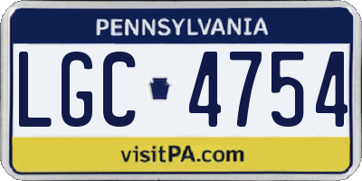 PA license plate LGC4754