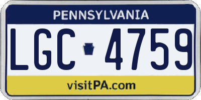 PA license plate LGC4759