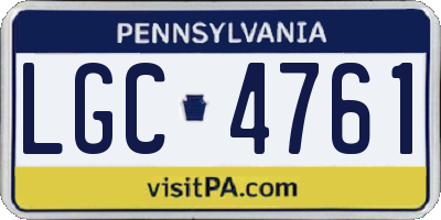 PA license plate LGC4761