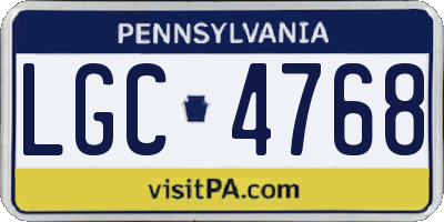 PA license plate LGC4768