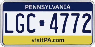 PA license plate LGC4772