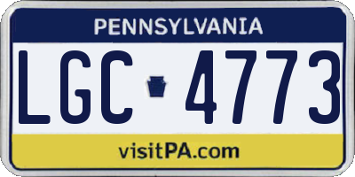 PA license plate LGC4773