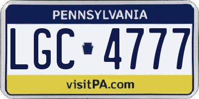 PA license plate LGC4777