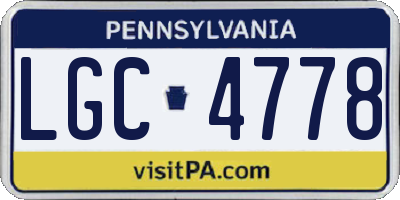 PA license plate LGC4778