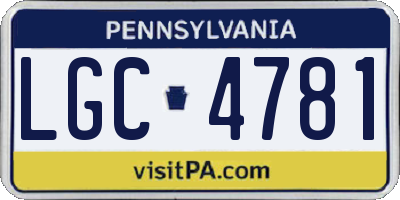 PA license plate LGC4781