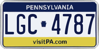 PA license plate LGC4787