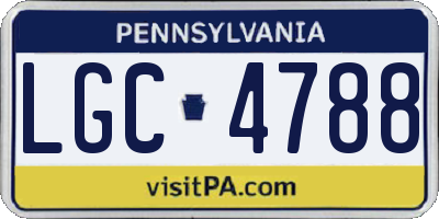 PA license plate LGC4788