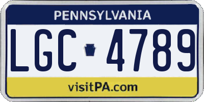 PA license plate LGC4789