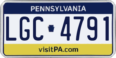 PA license plate LGC4791