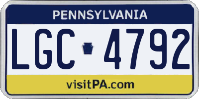 PA license plate LGC4792