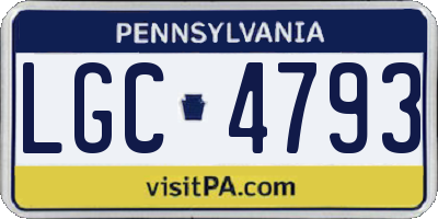 PA license plate LGC4793