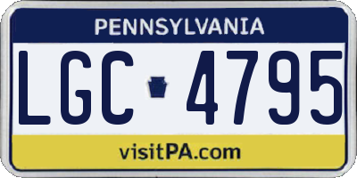 PA license plate LGC4795