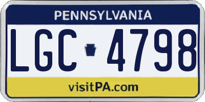 PA license plate LGC4798