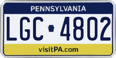 PA license plate LGC4802