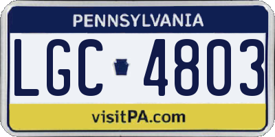 PA license plate LGC4803