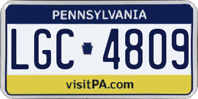 PA license plate LGC4809