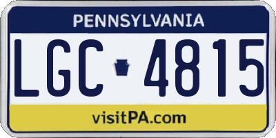 PA license plate LGC4815