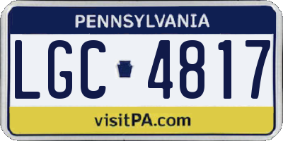 PA license plate LGC4817