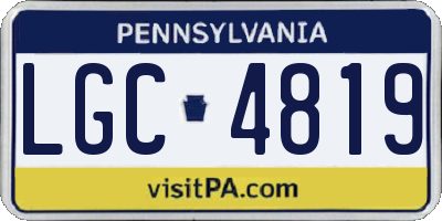 PA license plate LGC4819