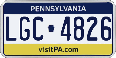 PA license plate LGC4826