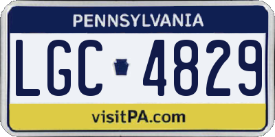 PA license plate LGC4829