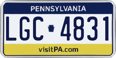 PA license plate LGC4831