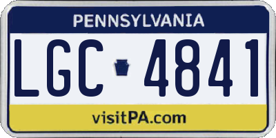 PA license plate LGC4841