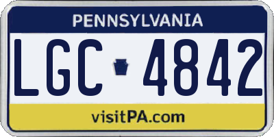 PA license plate LGC4842
