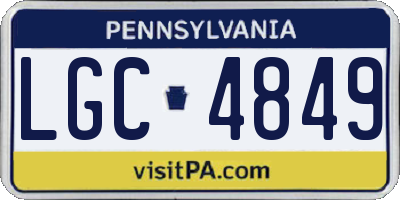 PA license plate LGC4849