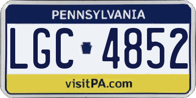 PA license plate LGC4852